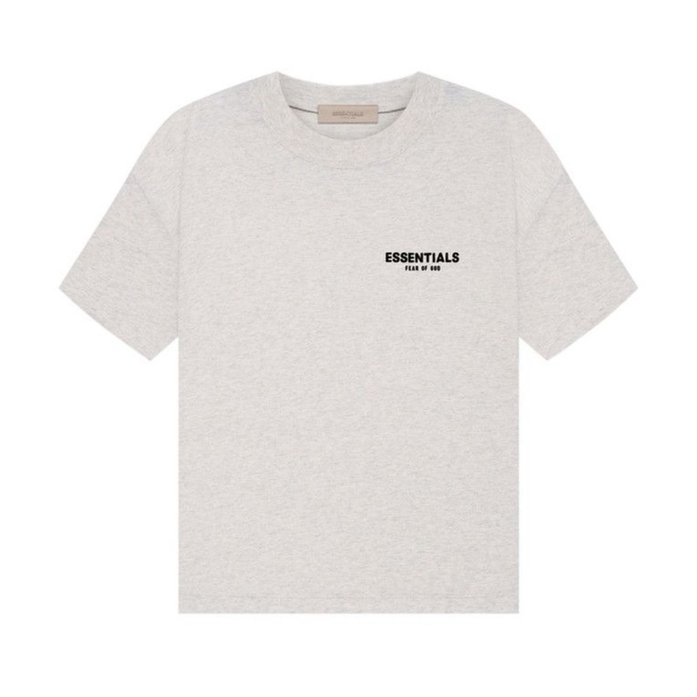 Essentials Fear of God light oatmeal grey cotton T-shirt size M